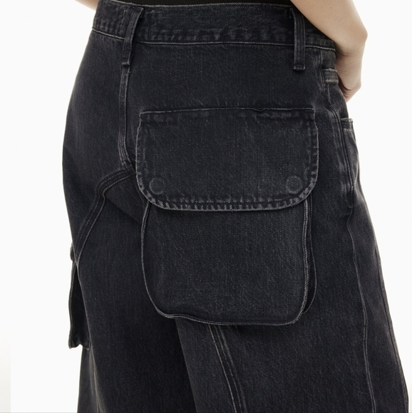 Agolde Cass Baggy Cargo Jean Grunge Black Organic Cotton Sz 33 Gorp Core - Picture 2 of 11